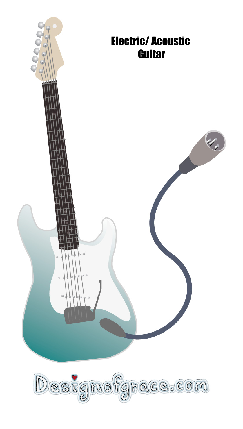 Illustration of a Electric Guitar for a home studio setup