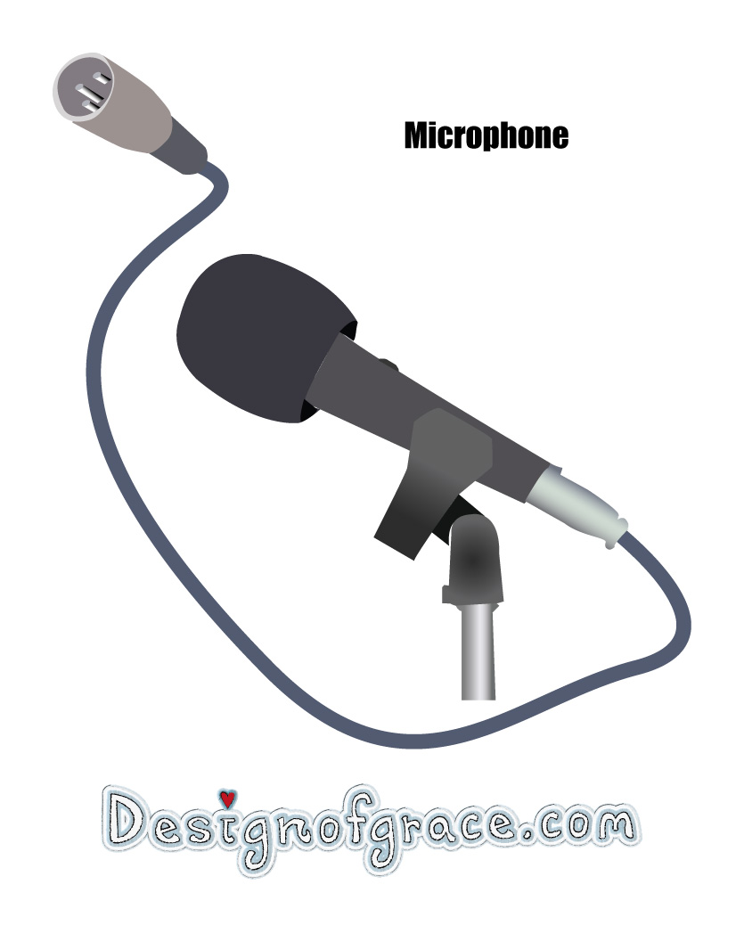 Illustration of a microphone for a home studio setup