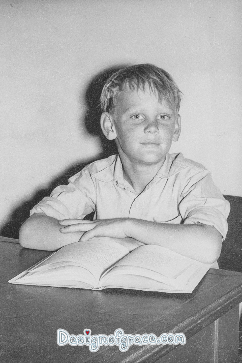 old black and white photo of a boy