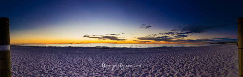 Leighton beach blue and orange sunset panorama, North Fremantle, Western Australia