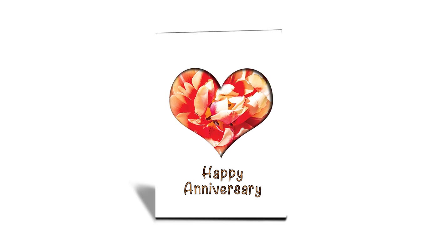 C13 Heart cut out of a tulip, Araluens, Perth, WA | Nature | Inspirational Photo Greeting Cards With Text | Happy Anniversary