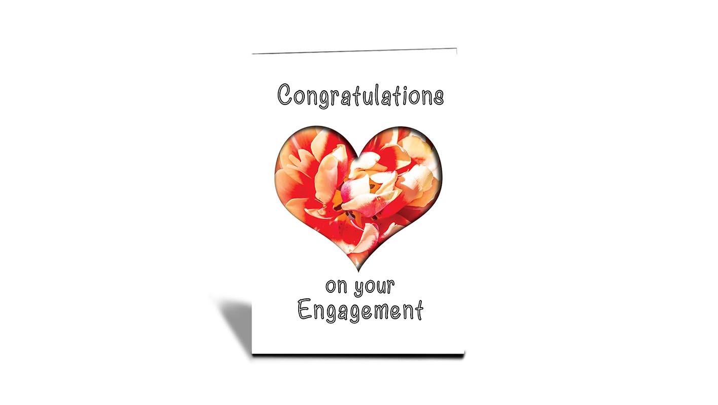 C15 Heart cut out of a tulip, Araluens, Perth, WA | Nature | Inspirational Photo Greeting Cards With Text | Congratulations on your engagement