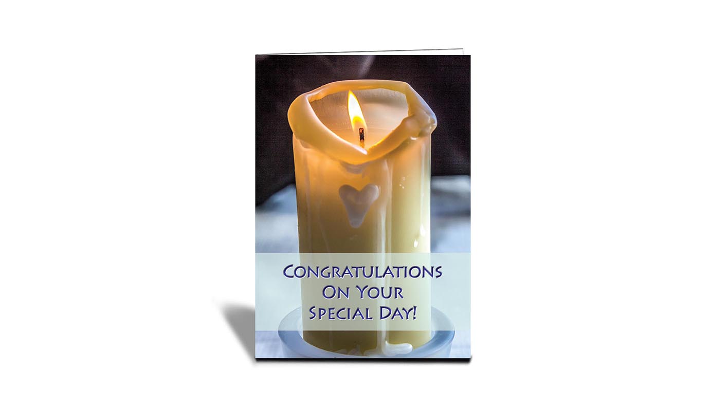 C19 Lit Candle | Nature | Inspirational Photo Greeting Cards With Text | Congratulations on your special day