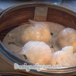 Steamed Jumb Shrimp Dumpling in a steamer basket
