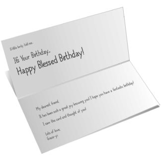 Card with custom text printed inside